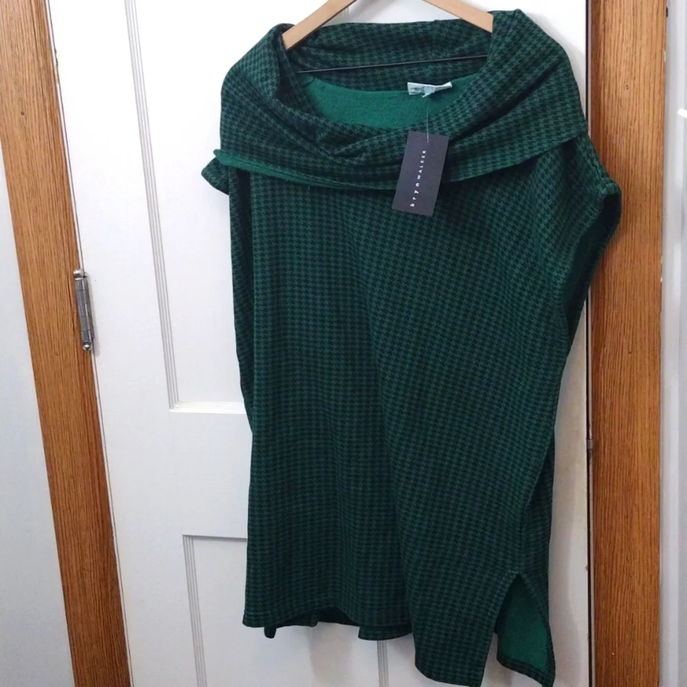 Sweater Tunic size M Black & Green Organic Bamboo -Bryn Walker NWT - Picture 3 of 8